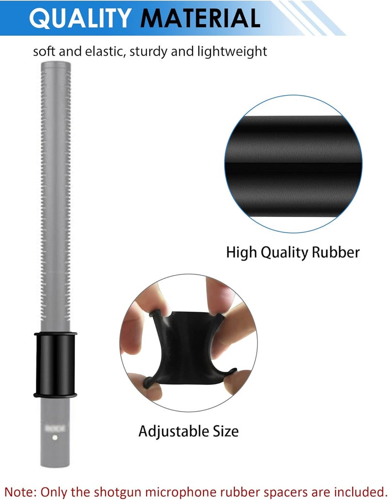 Etour 6 Pcs Microphone Shock Mount Rubber Spacer Tube Microphone Sleeve Washer Compatible with Sony Camcorder Rode NTG, Sennheiser MKH Shotgun Mic FX3,FS7,FX6,FX8,FX9,NX80,FS5 - Image 4